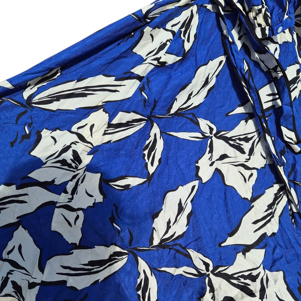 Veronica Beard Blue & White Floral Maxi Dress – Long Sleeve – Size 16‎ - Picture 9 of 14
